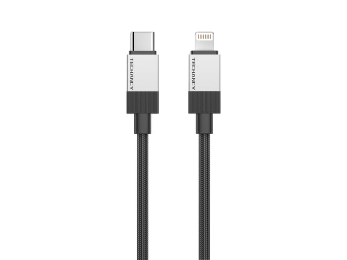 Fekete Techancy USB-C–Lightning kábel