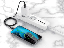 Fekete Techancy USB-A–USB-C adatkábel