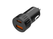 Fekete Techancy TC6430 autós töltő USB-C és USB-A porttal