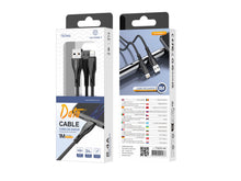 Fekete Techancy fonott USB-A–Lightning kábel