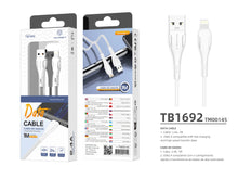 Fehér Techancy fonott USB-A–Lightning kábel