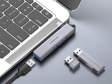 Szürke Techancy USB-C hub 3 USB-A porttal
