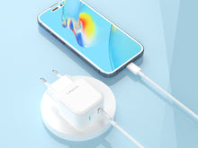Fehér Techancy USB-C PD töltő szett 25 W teljesítménnyel