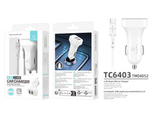 Techancy TC6403 Carregador de Carro Duplo USB 2.4A com Cabo Micro USB Branco-4