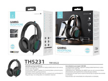 Fekete Techancy TH5231 gamer headset mikrofonnal