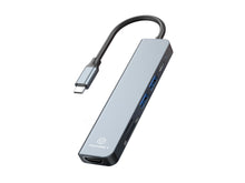 Techancy Hub USB-C 6 em 1 KT2909 com HDTV, PD, USB 3.0/2.0 e Leitor TF/SD, Compativel com PC e Telemovel, Cinzento-0