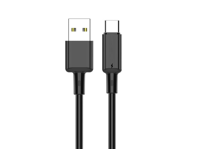 Fekete Techancy USB-A–USB-C kábel