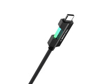 Fekete Techancy USB-C–USB-C kábel RGB fénnyel