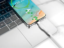 Fehér Techancy USB-A–USB-C töltő- és adatkábel