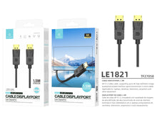 Fekete Techancy DisplayPort DP–DP kábel