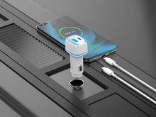 Fehér Techancy TC6405 autós töltő USB-C kábellel