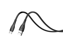 Fekete Techancy USB-A–USB-C töltő- és adatkábel