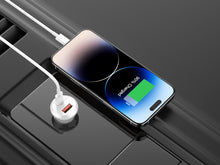 Fehér Techancy TC6428 autós töltő USB-A és USB-C porttal
