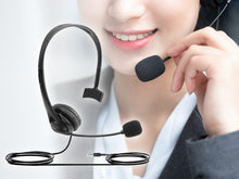 Fekete Techancy TH5232 egyoldalas vezetékes headset mikrofonnal