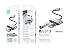 Szürke Techancy USB-C 3 az 1-ben kártyaolvasó