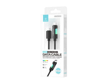 Fekete Techancy USB-C–USB-C kábel RGB fénnyel