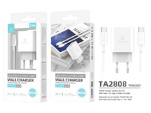 Fehér Techancy PD fali töltő USB-C kábellel