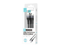Fekete Techancy USB-A–Lightning adatkábel
