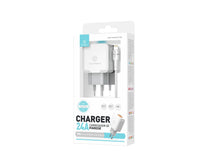 Fehér Techancy dupla USB-A fali töltő Lightning kábellel