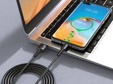 Fehér Techancy USB-A–USB-C adat- és töltőkábel