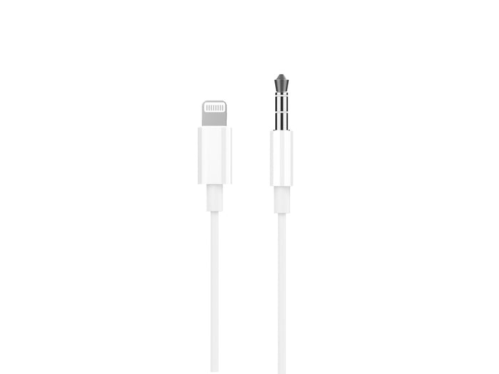 Fehér Techancy KQ2601 audio kábel iP11-14 és 3,5 mm-es csatlakozóval