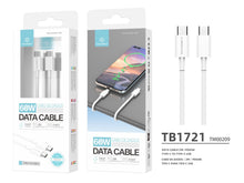 Fehér Techancy USB-C–USB-C adat- és töltőkábel
