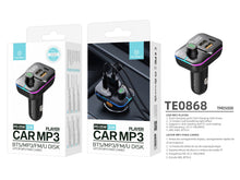 Fekete Techancy TE0868 autós Bluetooth FM-transzmitter