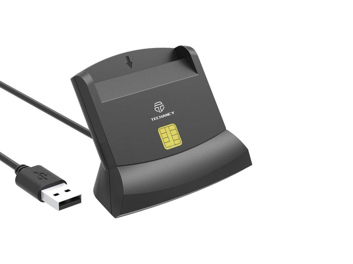 Fekete Techancy MI0630 USB intelligenskártya-olvasó