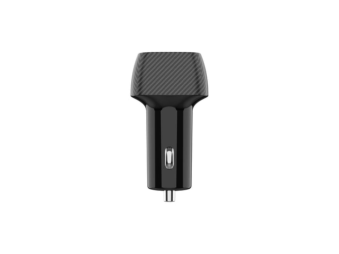 Fekete Techancy autós töltő USB-A és USB-C porttal