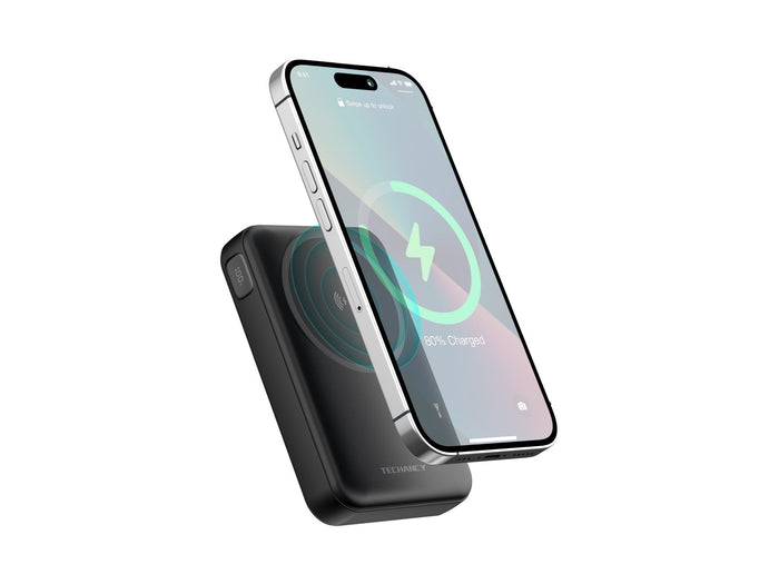 Fekete Techancy TF2786 mágneses power bank LED kijelzővel