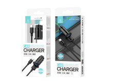 Fekete Techancy TC6407 mini autós töltő USB-C kábellel