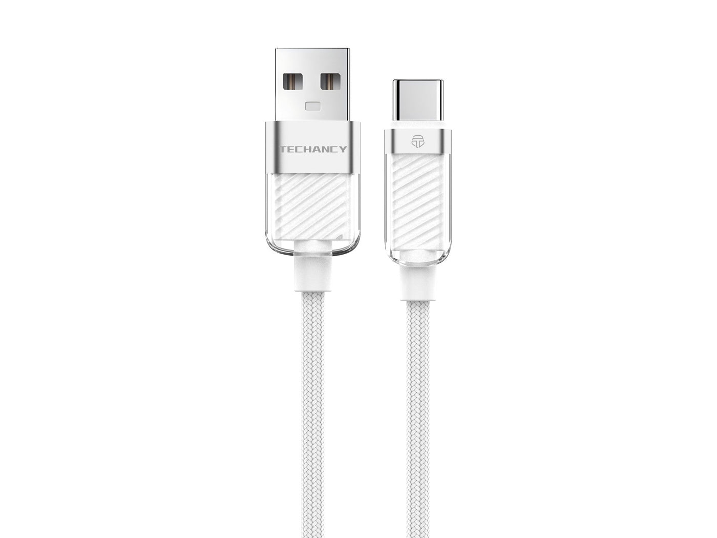 Fehér Techancy USB-A–USB-C kábel