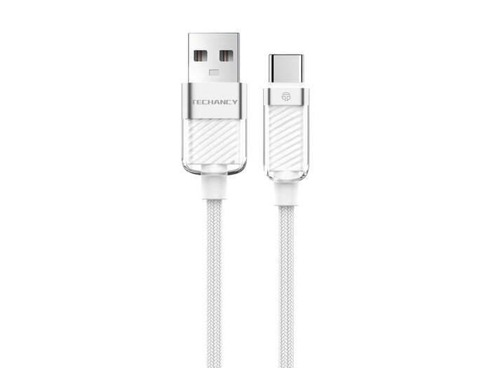 Fehér Techancy USB-A–USB-C kábel