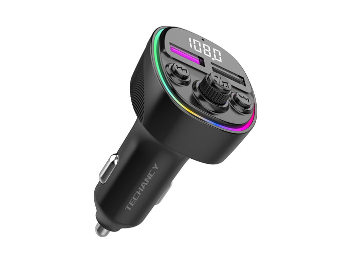 Fekete Techancy TE0870 autós Bluetooth FM-transzmitter