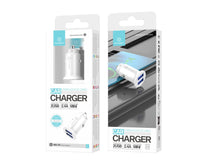 Fehér Techancy TC6417 mini autós töltő két USB-porttal