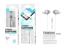 Fehér Techancy TD8044 vezetékes fülhallgató mikrofonnal