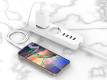 Fehér Techancy USB-A–Micro USB kábel