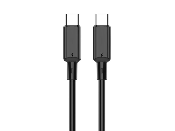 Fekete Techancy USB-C–USB-C kábel 1 m
