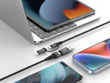 Fekete Techancy TB1740 4 az 1-ben USB adat- és töltőkábel