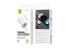 Fehér Techancy TC6428 autós töltő USB-A és USB-C porttal