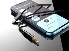 Fekete Techancy USB-C–3,5 mm audio kábel