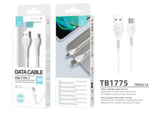 Fehér Techancy USB-C adatkábel 1 m