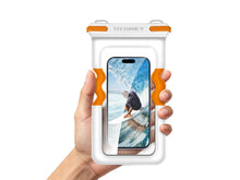 Bolsa Impermeavel Insuflavel para Telemovel Techancy TU7454, 7 Polegadas, IPX8, Ate 30m, Flutuante, Ecra Tatil, Branco e Laranja-1