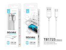 Fehér Techancy USB-A – USB-C kábel