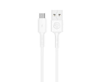 Fehér Techancy USB-A–Micro USB kábel