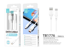 Fehér Techancy USB-A – USB-C adatkábel