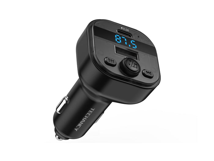 Fekete Techancy TE0873 autós Bluetooth FM transzmitter