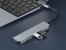 Techancy Hub USB-C 6 em 1 KT2909 com HDTV, PD, USB 3.0/2.0 e Leitor TF/SD, Compativel com PC e Telemovel, Cinzento-2