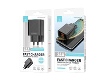 Fekete Techancy USB töltő két USB-A porttal