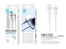 Fehér Techancy USB-C–Lightning adat- és töltőkábel